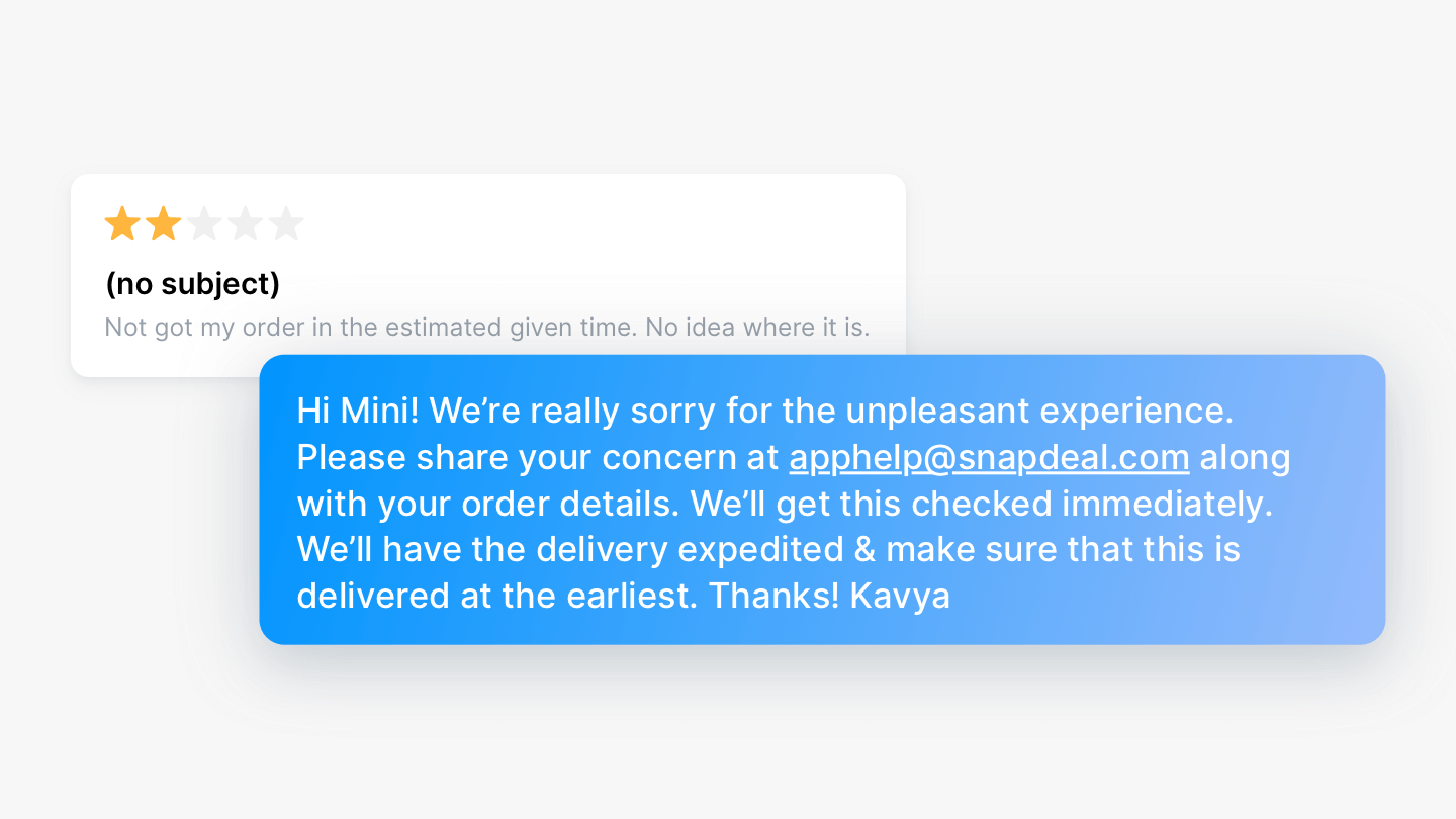 App review reply with details of action to be taken 